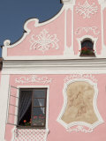 Baroque Building's Detail of Facade at Zachariase Z Hradce Square  Telc  Jihlava Region