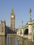 Westminster Bridge  Big Ben and Houses of Parliament  London  England  United Kingdom  Europe