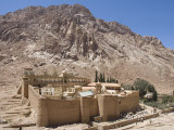 St Catherine's Monastery  with Shoulder of Mount Sinai Behind  Sinai Peninsula Desert  Egypt