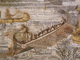 Boat Carrying Soldiers Down the River Nile  Mosaic Pavement  c 80 BC Roman  Praenesta  Italy