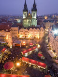 Christmas Market at Staromestske with Gothic Tyn Cathedral  Stare Mesto