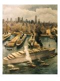Liner Queen Elizabeth Takes Refuge in New York 1940