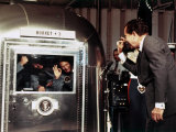 US President Richard Nixon aboard Aircraft Carrier USS Hornet  on July 24  1969