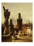 The Towers of the Charles Bridge in Prague  Czechoslovakia  1870