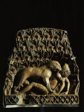 Lioness Attacking Nubian Against Background of Lilies and Papyrus Flowers  from Nimrud  Iraq