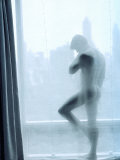 Nude Man Behind a Curtain