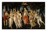 La Primavera (Spring)  c1477  with Venus  Zephyr  Chloris  Flora  Mercury  Cupid  Three Graces