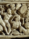 Battle between Romans and Barbarians  Sarcophagus  3rd century AD Roman