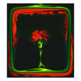 Red Carnation Formalized in a Frame
