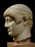 Head of Blond Ephebe (Youth)  Marble  c 485 BC Archaic Greek