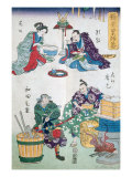 Eating and Cooking  Theatre Scenes  Series of Kabuki Theatre  Ukiyo-e Print  19th century