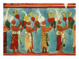Scenes from Religious Ceremony with Richly Dressed Priests  Musicians and Masked Dancers