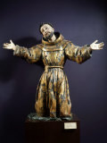 Saint Francis of Assisi in Ecstasy  Painted and Gilded Wood  17th century Mexican
