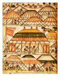 Encampment of Merchants Selling Grain  The Book of the Mogul  17th century Manuscript