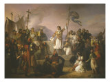 Lord Byron  1788-1824  English Poet  Swearing Oath on Tomb of Marcos Botzaris