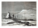 Cruise of Pandora: Cairn erected by Captain Nares at Cape Isabella  'The Illustrated London News'