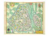 Map of Maastricht  from 'Civitates Orbis Terrarum' by Georg Braun