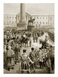 End of Crimean War Proclamation of Peace at Charing Cross  'The Illustrated London News'