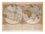 Double Hemisphere World Map  1587