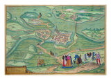 Map of Raab  from 'Civitates Orbis Terrarum' by Georg Braun
