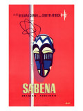 Advertising Sabena Belgian Airlines  printed at Litho Linsmo  c1955