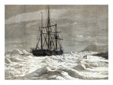 The North Pole Expedition: The Alert nipped by the ice against the shore off Cape Beechy