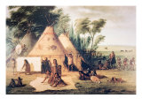 Village of the North American Sioux Tribe
