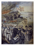 Spanish-American War  Landing at Guantanamo  Cuba  Illustration from 'Le Petit Journal'
