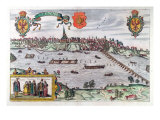 Map of Warsaw  from 'Civitates Orbis Terrarum' by Georg Braun