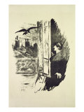Illustration for 'The Raven'  by Edgar Allen Poe  1875
