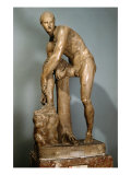 Hermes Tying his Sandal  Roman Copy of a Greek Original Attributed to Lysippos  1st or 2nd century 