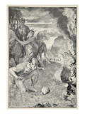 Beowulf finds the head of Aschere  from 'Hero Myths and Legends of British Race' by MI Ebbutt