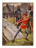 Arthur draws the Sword from the Stone  frontispiece 'Stories of the Knights of the Round Table' by 