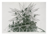 Universal Exposition of 1900: Installation of the Star on Top of the Palace of Electricity