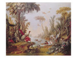 Lake with Geese  Storks  Parrots and Herons  from the Salon of Gilles Demarteau