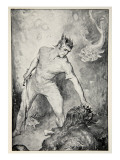 Beowulf shears off head of Grendel  from 'Hero Myths and Legends of British Race' by MI Ebbutt