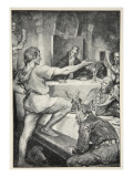Beowulf replies haughtily to Hunferth  from 'Hero Myths and Legends of British Race' by MI Ebbutt