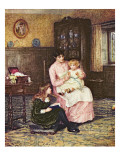 Mother Playing with Children in an Interior