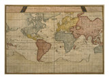 Map Showing the World Trade Shipping Routes  Cartography by Pierre Duval