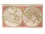 Double Hemisphere World Map  1587
