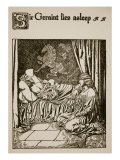 Sir Geraint Lies Asleep  Illustration from 'The Story of Grail and the Passing of Arthur'  C1910