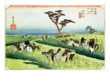 Horse Fair  Ciryu  from the series '53 Stations of the Tokaido Road  published 1833-34