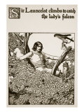 Sir Launcelot Climbs to Catch Lady's Falcon  Illustration  'The Story of Champions of Round Table'