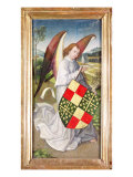 Angel Holding a Shield Emblazoned with the Heraldic Arms of the De Chaugy and Montagu Arms  1460-66
