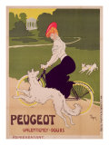 Poster Advertising Peugeot Bicycles  printed by G Elleaume  c1910