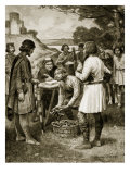 Paying Rent in Saxon Times  Illustration from 'Hutchinson's Story of the British Nation'  C1920