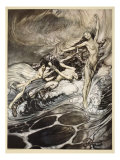 Rhinemaidens obtain possession of ring  illustration from 'Siegfried and the Twilight of Gods'