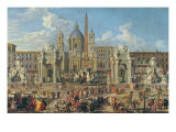 Preparation for Firework Display at Piazza Navona  Rome  to Celebrate the Birth of Dauphin  1729