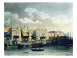 Custom House from the River Thames  from Ackermann's 'Microcosm of London'  engraved by John Bluck
