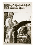 King Arthur Findeth Ye Old Woman in Ye Hut  Illustration 'The Story of King Arthur and His Knights'